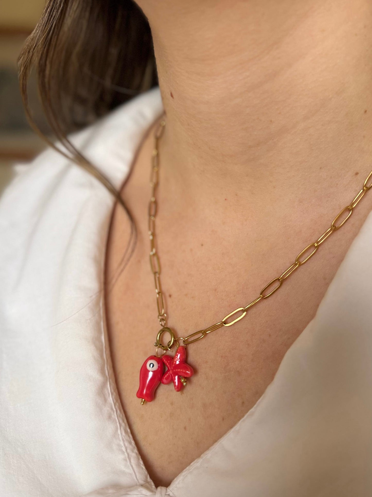 COLLAR ESTRELLA MARINA ROJO