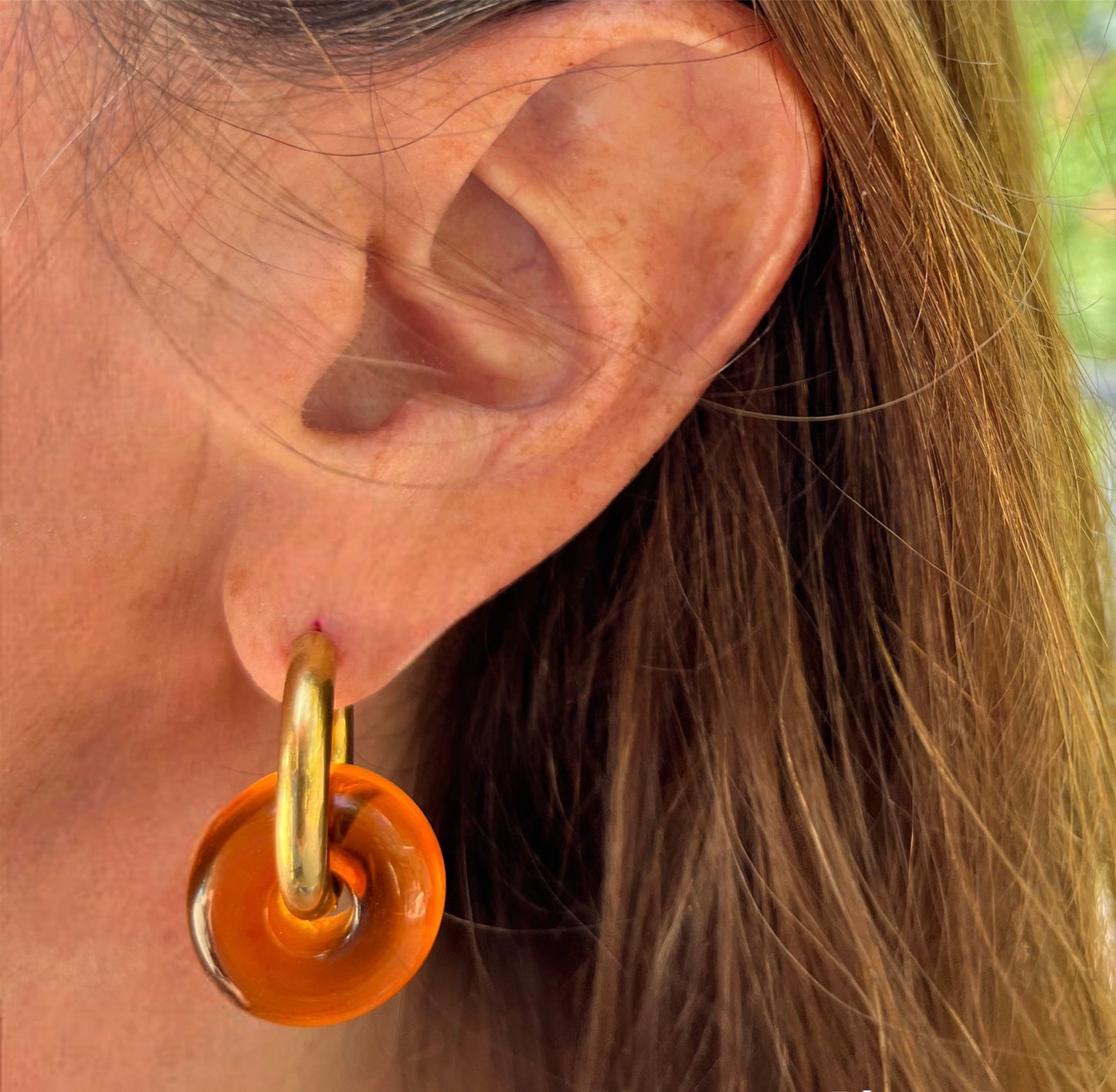 Aros donut color naranja naranja de resina