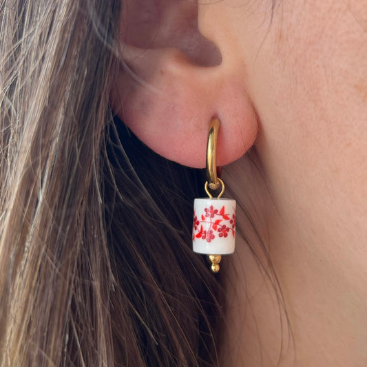 AROS CILINDRO FLOR ROJA