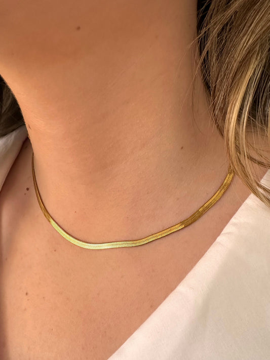COLLAR CHOKER BRILLO ORO